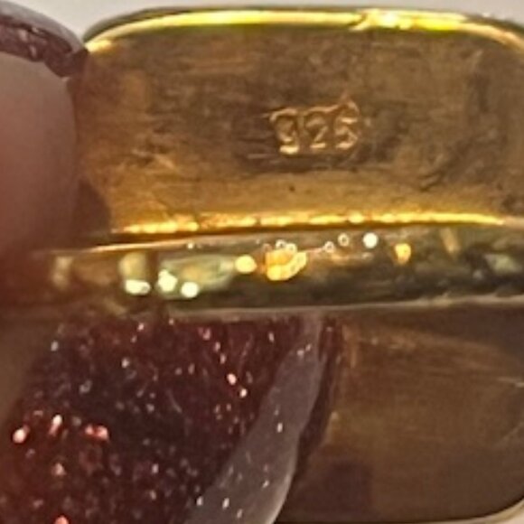 LIKE NEW > 💠 Gold-Tone Faceted Chalcedony Statement Ring - Picture 5 of 8